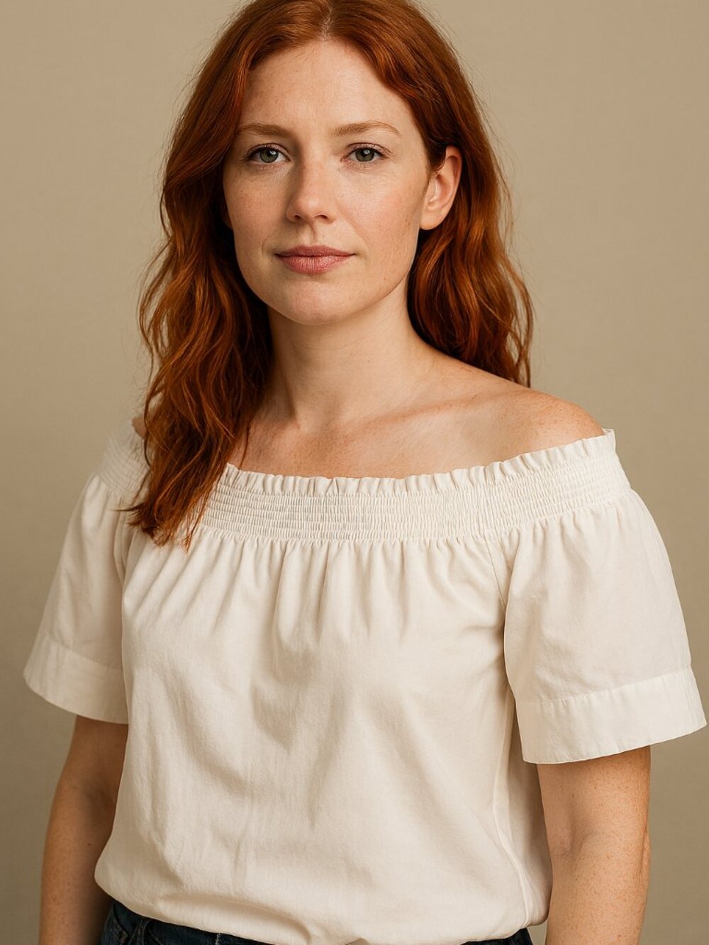 SALE! J.Crew White Off Shoulder Smocked Cotton Top Blouse Size 6